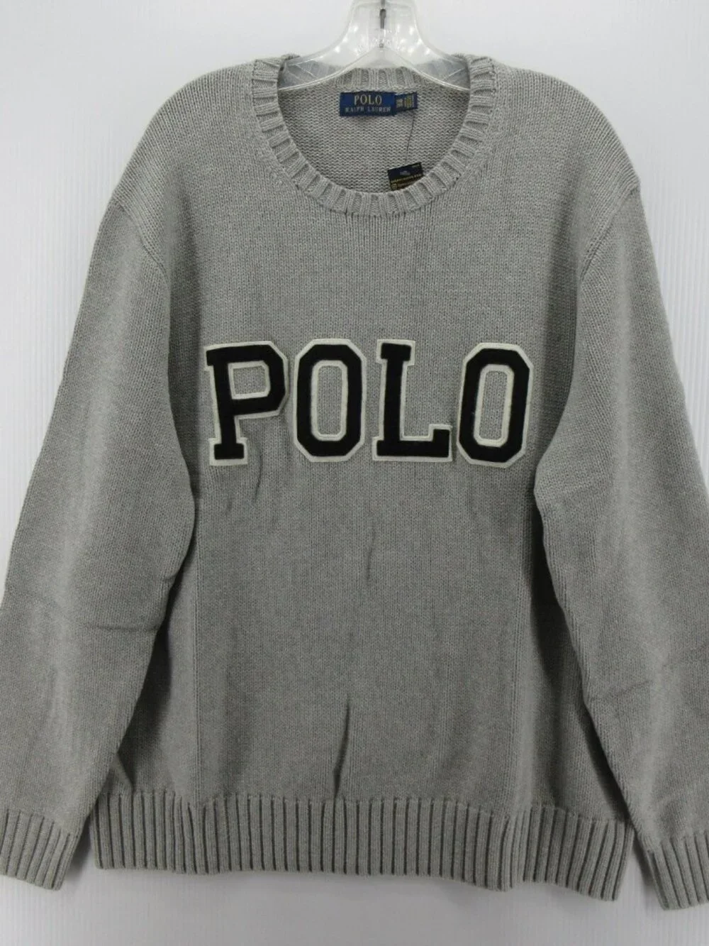 Polo Ralph Lauren Sweater 2XB Spell Out Pullover Ribbed Chunky Knit